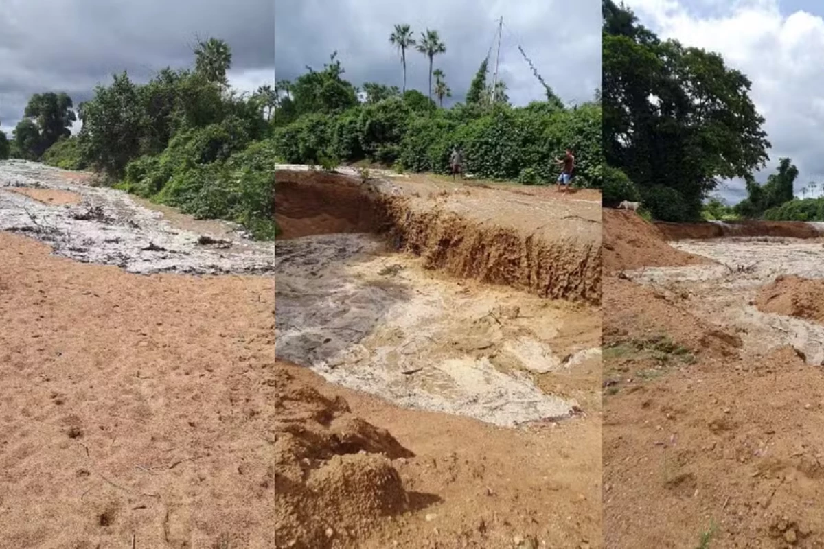 Vídeo mostra o momento em que água invade rio que estava seco há mais de 8 meses